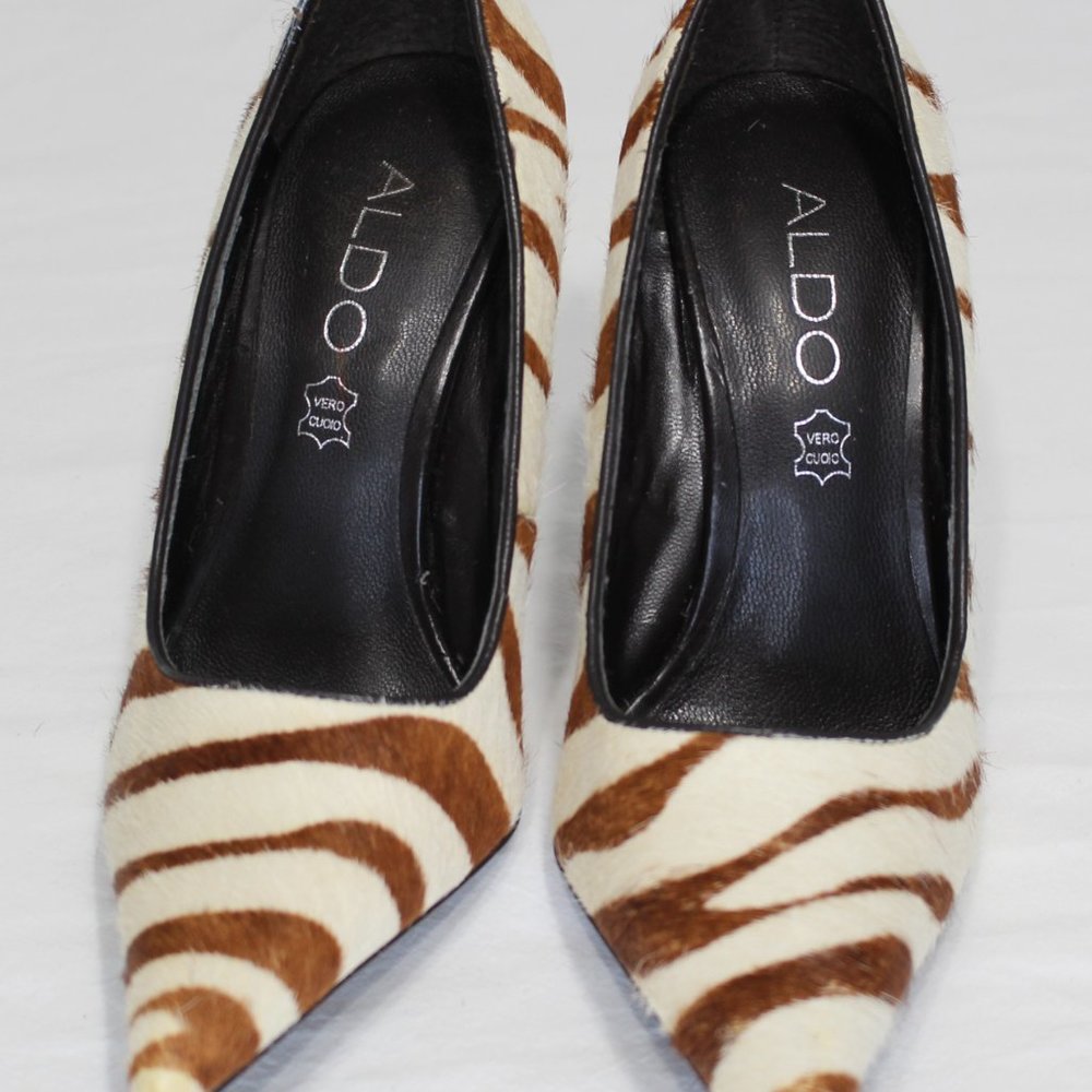 Aldo Ariane Brown & Cream Zebra Print Stilettos S… - image 6